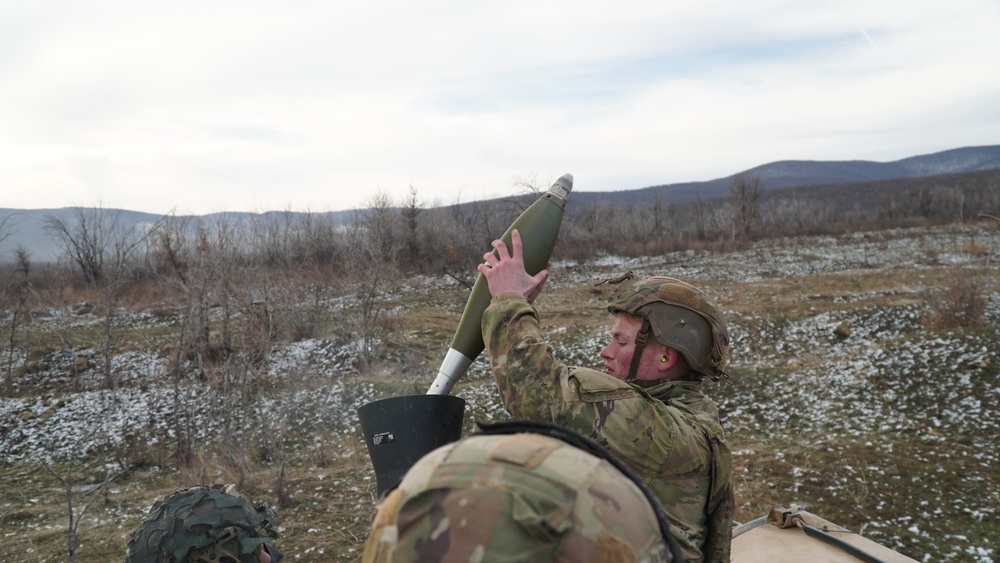 Mortar Crews 'Strike' hard during Live-fire Training in Bulgaria