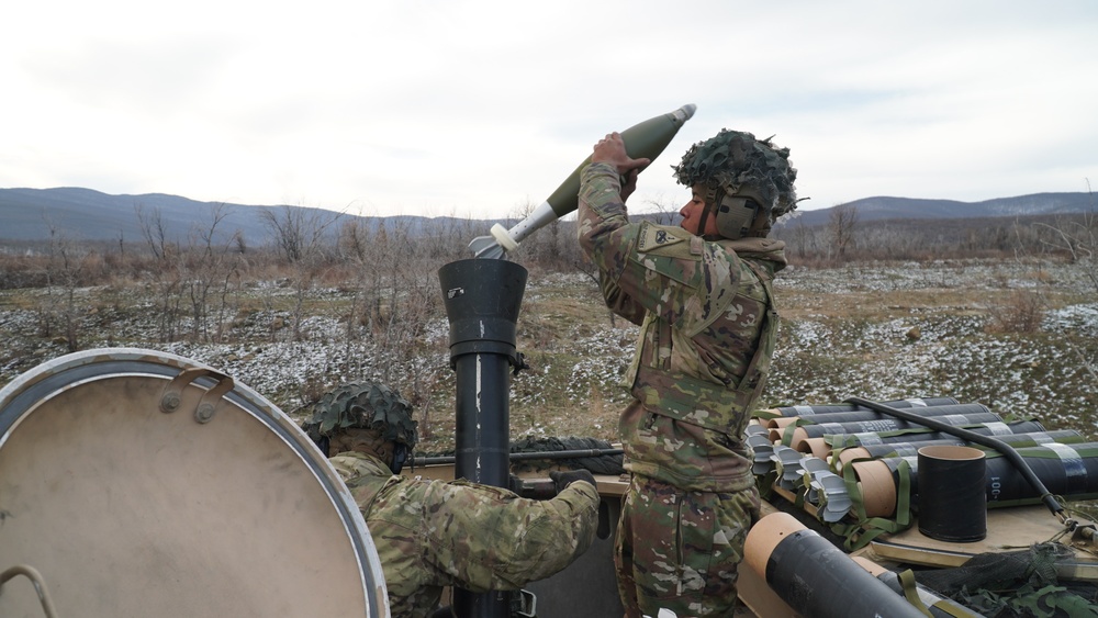 Mortar Crews 'Strike' hard during Live-fire Training in Bulgaria