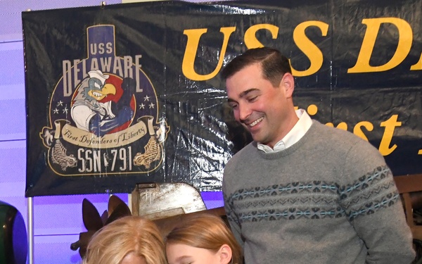 First Lady of the United States visits crew and families of the USS Delaware