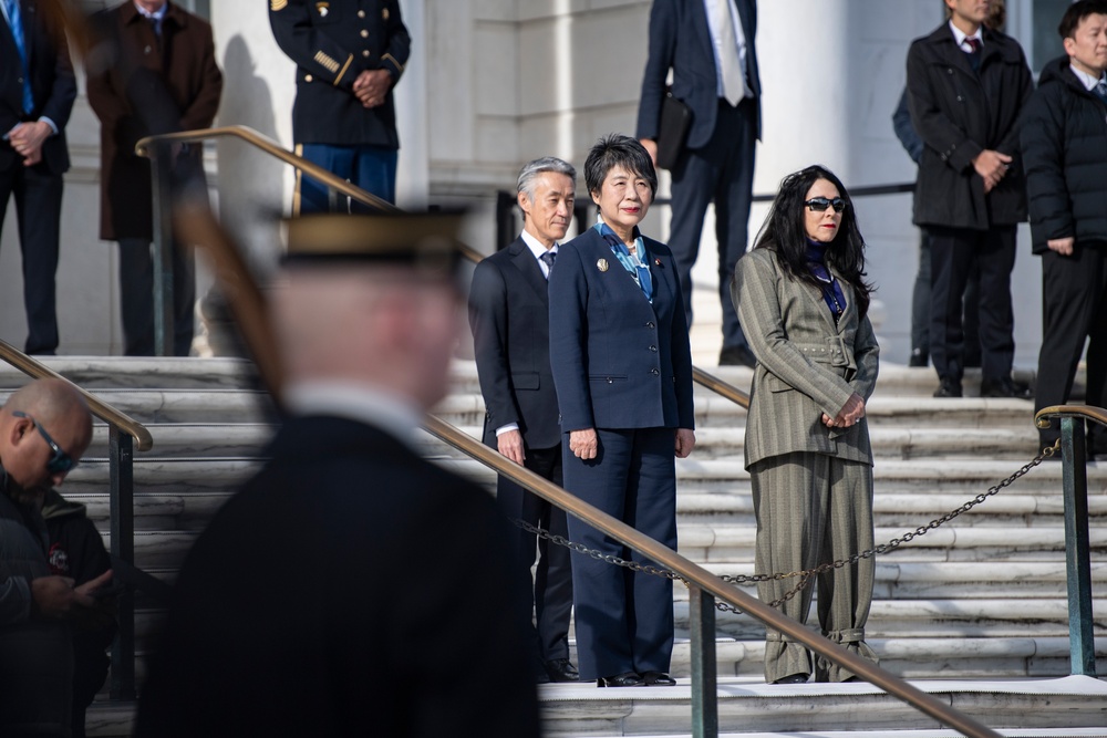 Minister of Foreign Affairs of Japan Yoko Kamikawa Participates in a Public Wreath-Laying Ceremony at the Tomb of the Unknown Soldier