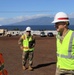 Maj. Gen. William “Butch” Graham, U.S. Army Corps of Engineers, Headquarters Deputy Commanding Gen., visits the construction site of the temporary school in Lahaina, Hawaii, Jan. 10.