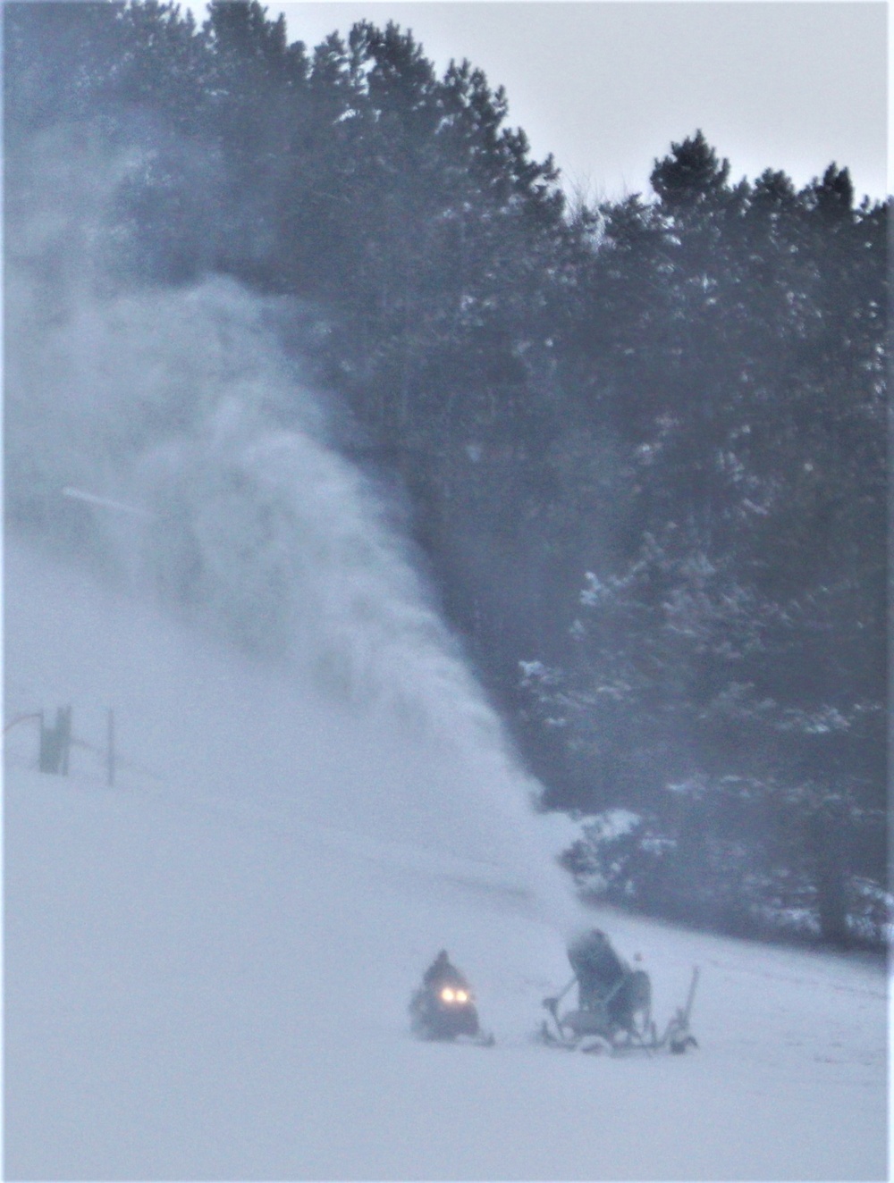 Snowmaking at Fort McCoy's Whitetail Ridge Ski Area