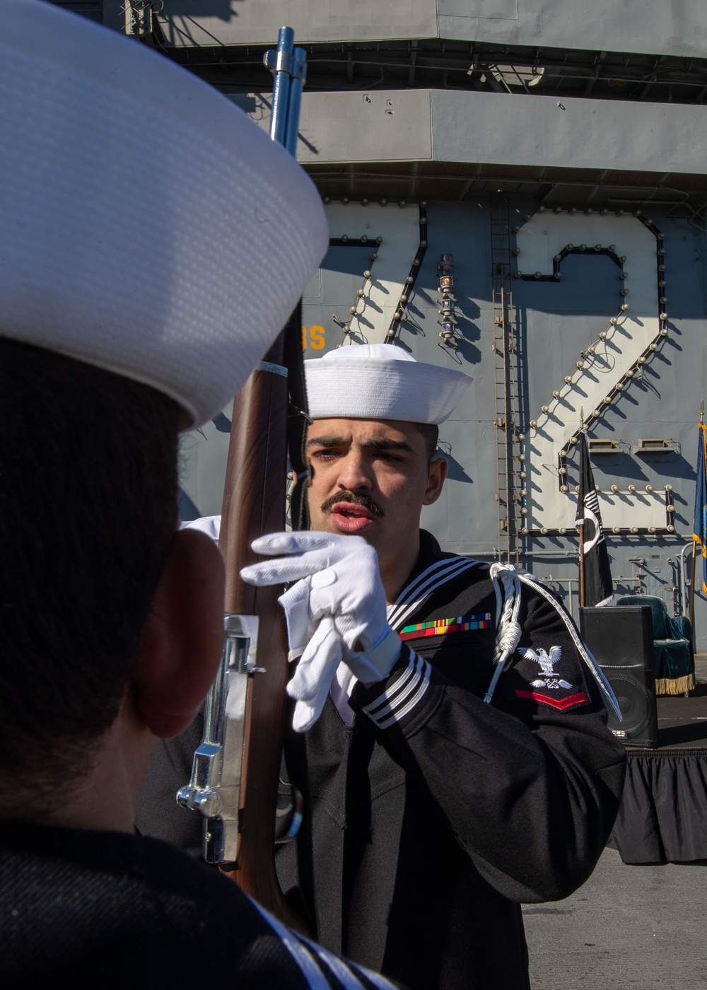 Abraham Lincoln hosts a retirement ceremony