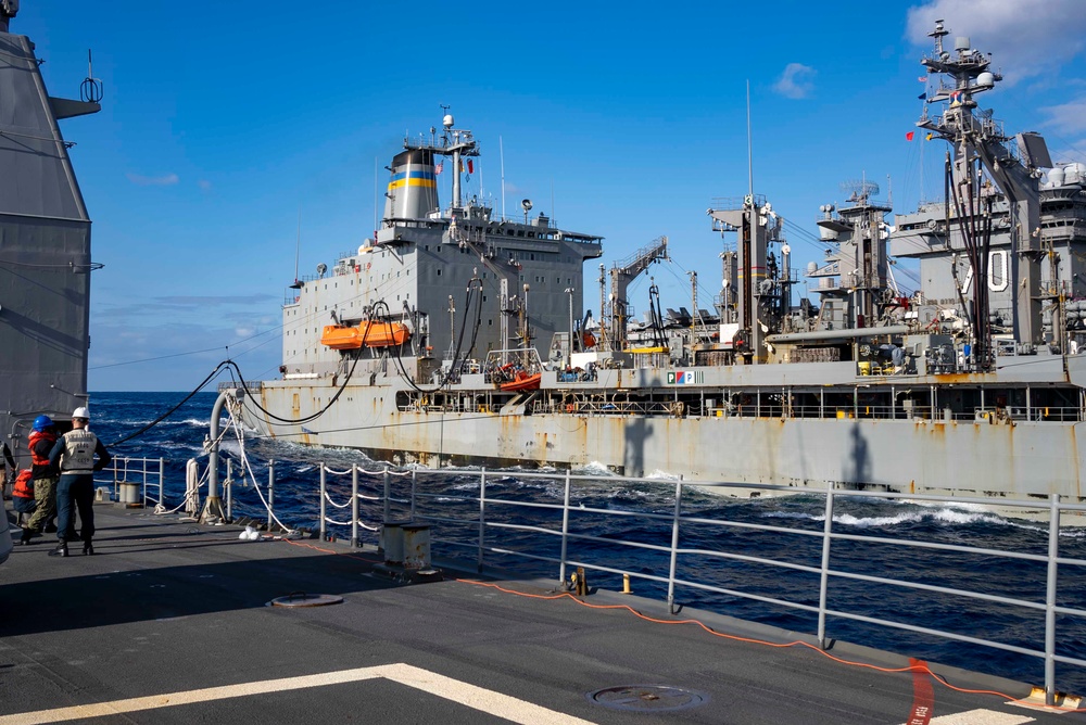 USS Princeton Conducts Fueling-at-Sea with USNS John Erickson