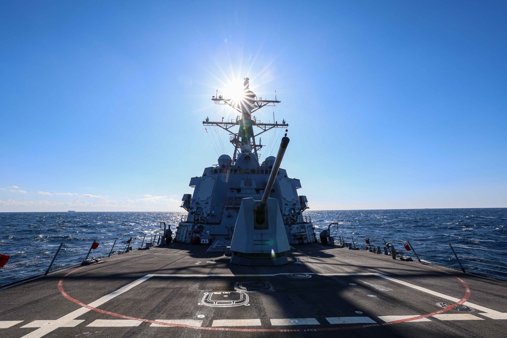 USS John Finn Sails the Pacific Ocean