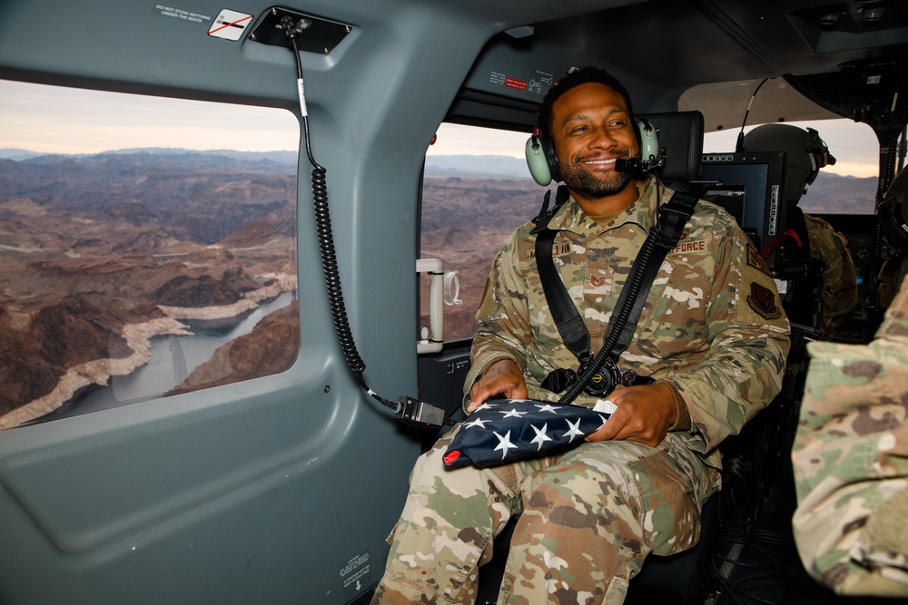 Nevada Guard Aviation Regiment elevates military pride with reenlistment ceremony above Lake Mead