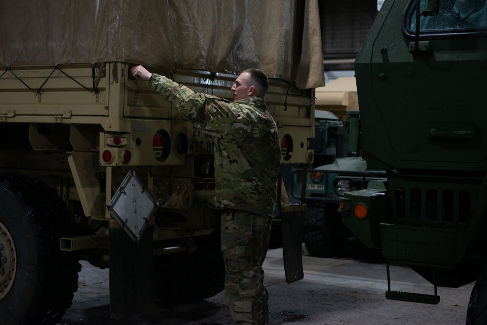 Members of the National Guard prepare for the winter storm in Buffalo