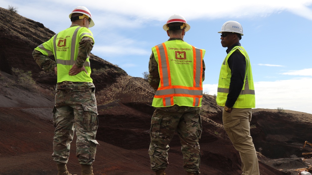 The U.S. Army Corps of Engineers Deputy Commanding General William “Butch” Graham visits the Temporary Debris Storage Site in Olowalu, Hawai‘i, Jan. 10.