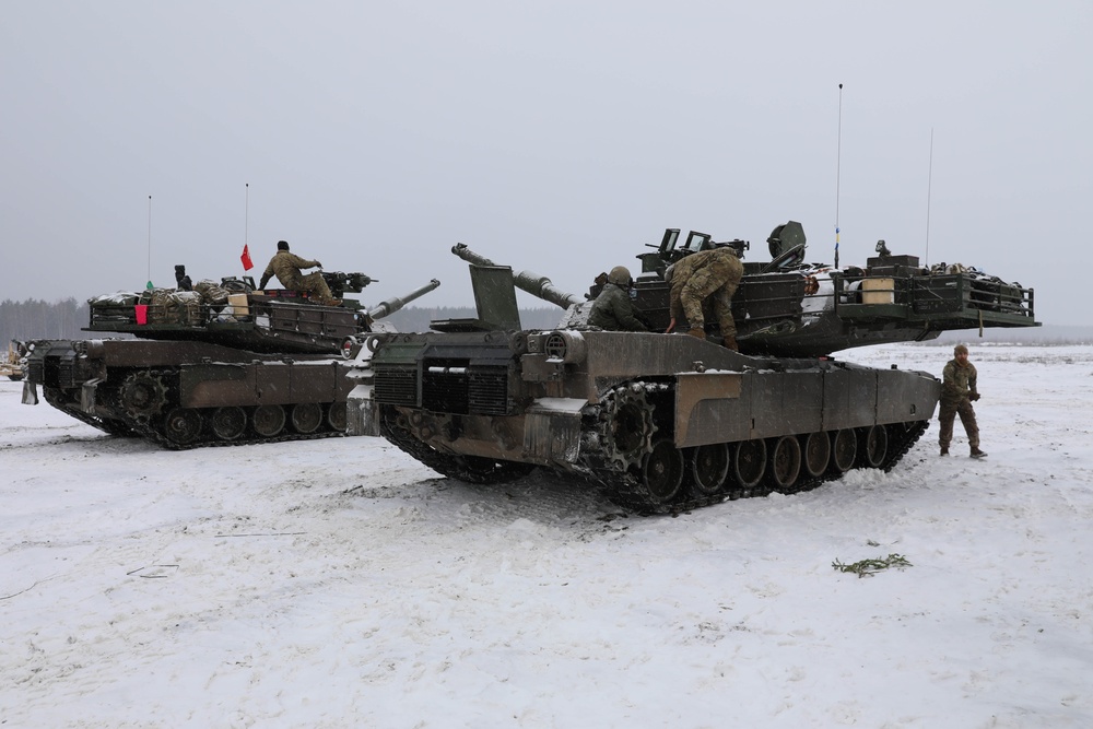 Task Force Marne M1A3 Abrams tank crews conduct live-fire exercise in Lithuania