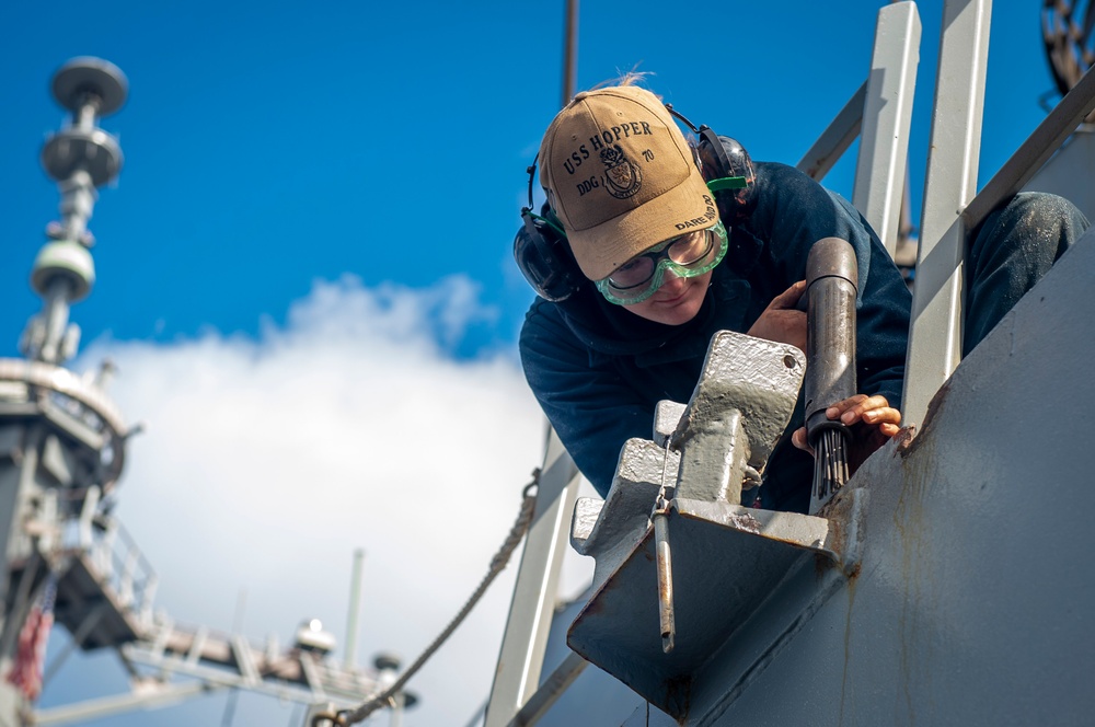 USS Hopper (DDG 70) Sailors Conduct Routine Operations