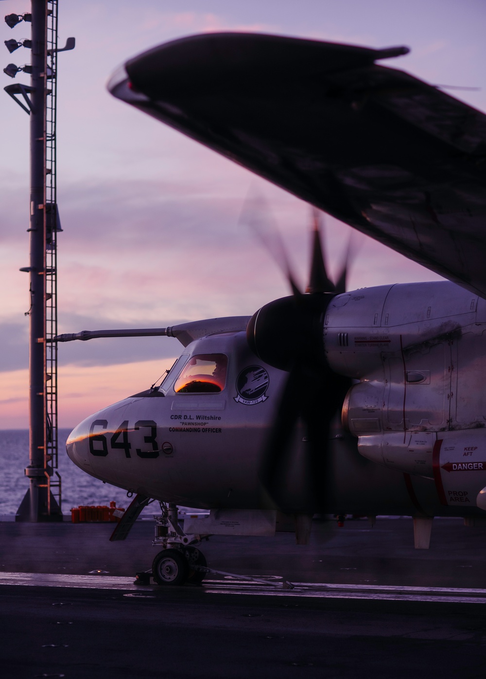 E-2D Hawkeye Flight Operations at Sunset