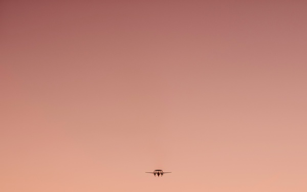 E-2D Hawkeye Flight Operations at Sunset