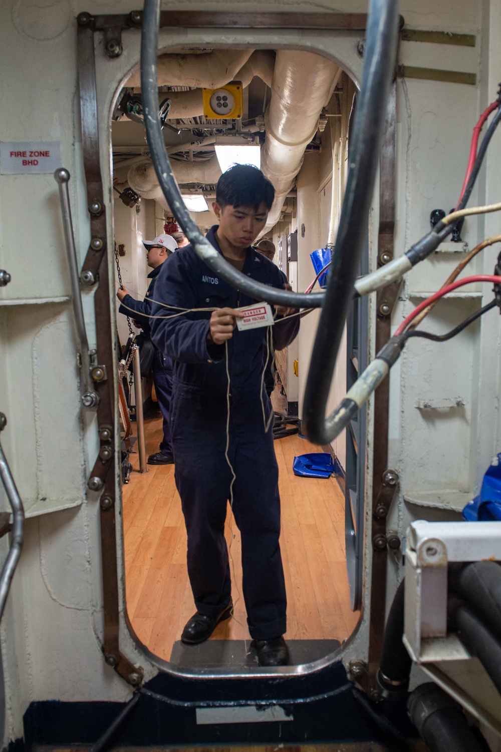 Always ready! Check out our Electrician’s Mates rocking a casualty power drill.