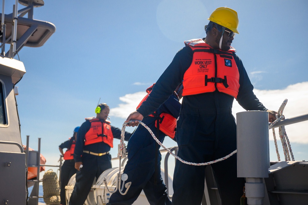 Unmanned Surface Vessel Ranger Conducts Underway Replenishment