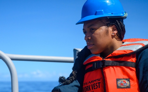 Unmanned Surface Vessel Ranger Conducts Underway Replenishment