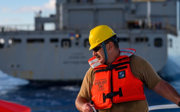 Unmanned Surface Vessel Ranger Conducts Underway Replenishment