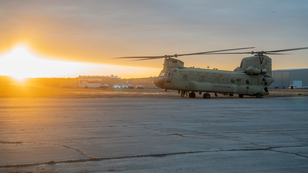 101st Airborne Division (Air Assault) CH-47's Arrive at Millington-Memphis Airport | LLAASLT