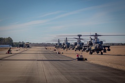 101st Combat Aviation Brigade Apache Helicopters Refuel at Oxford, MS