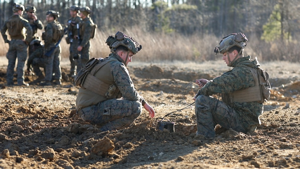 Combat Engineers with BLT 1/8 Marines Conduct a Demolition Range