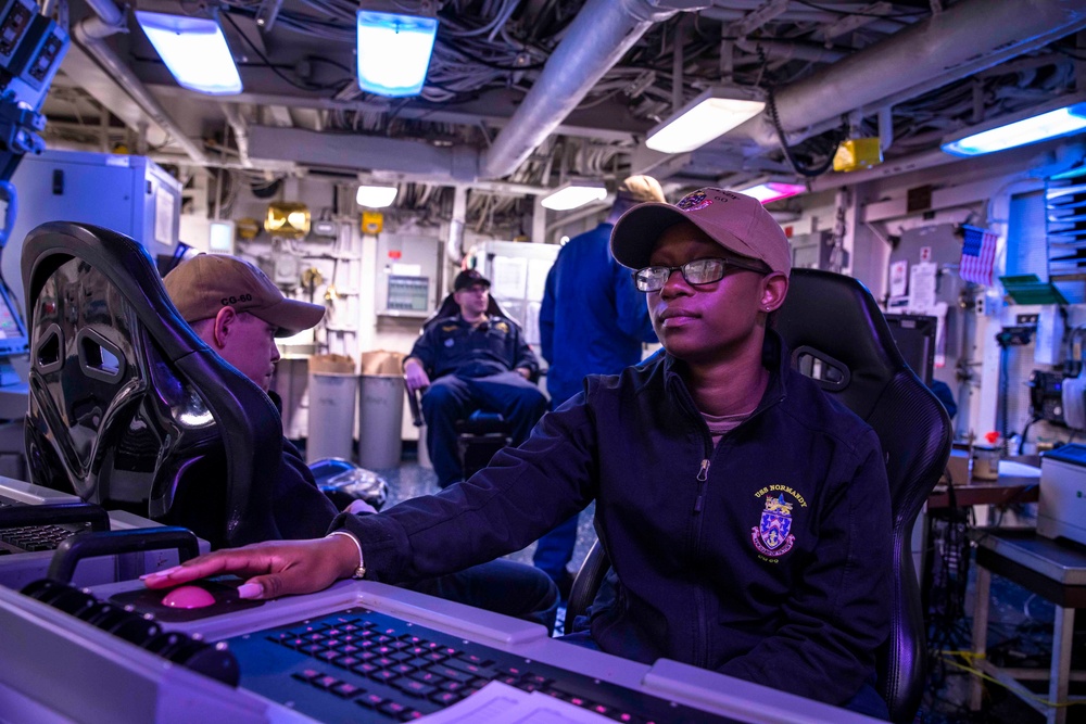 USS Normandy Departs NAS Rota