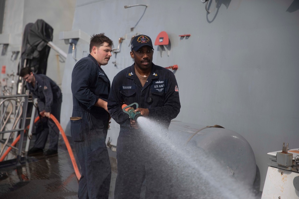 USS William P. Lawrence Freshwater Wash Down