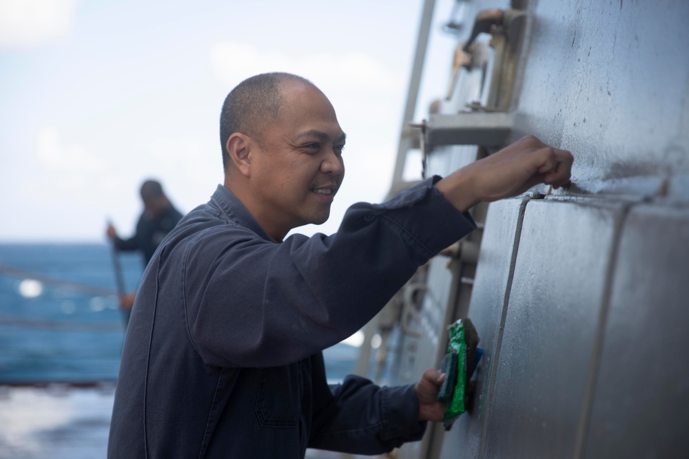 USS William P. Lawrence Freshwater Wash Down