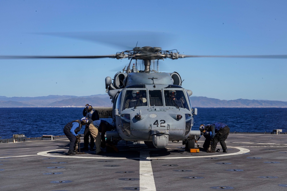 Flight Operations Aboard USS Harpers Ferry