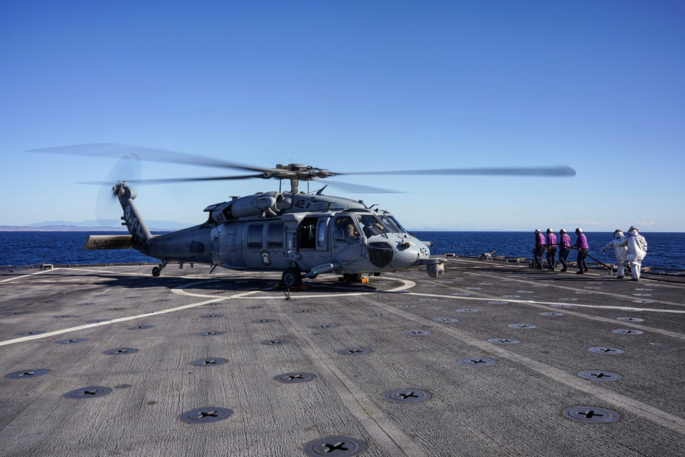 Flight Operations Aboard USS Harpers Ferry