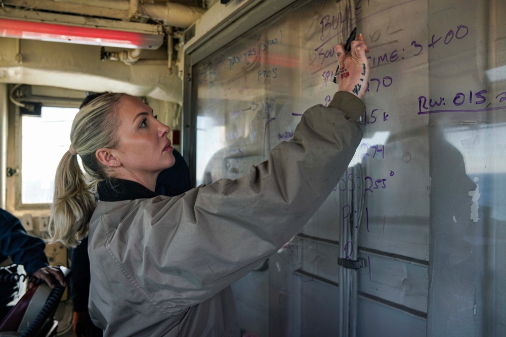 Flight Operations Aboard USS Harpers Ferry