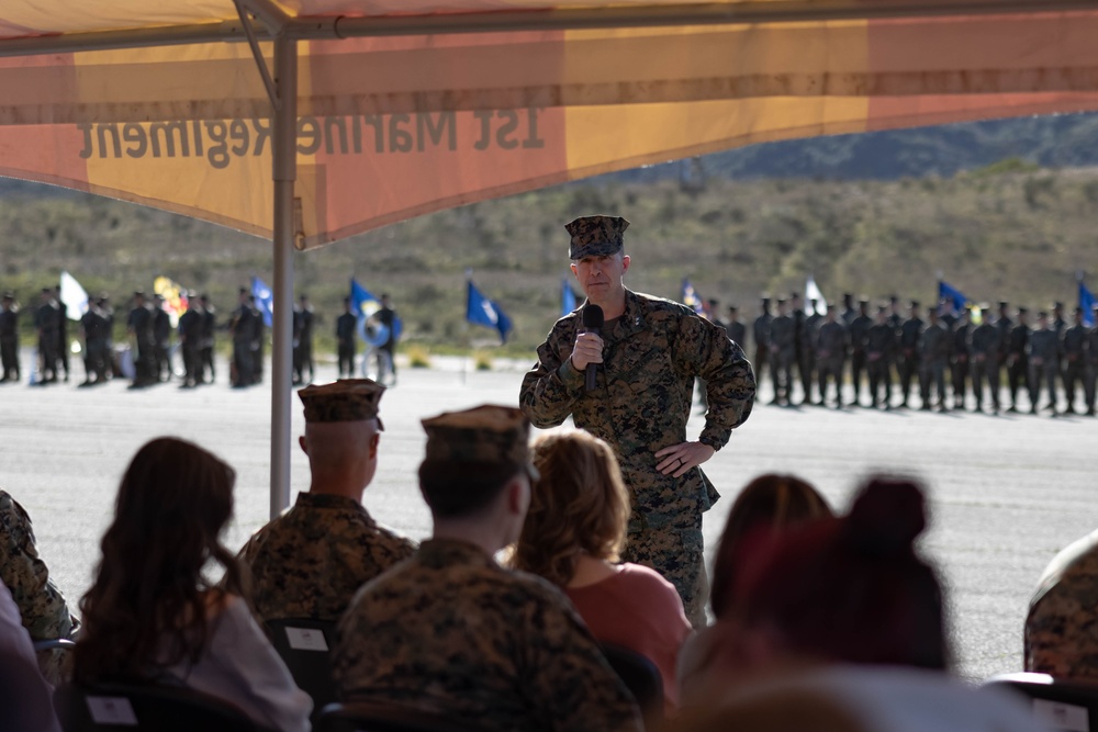 3rd Bn., 1st Marines holds change of command ceremony