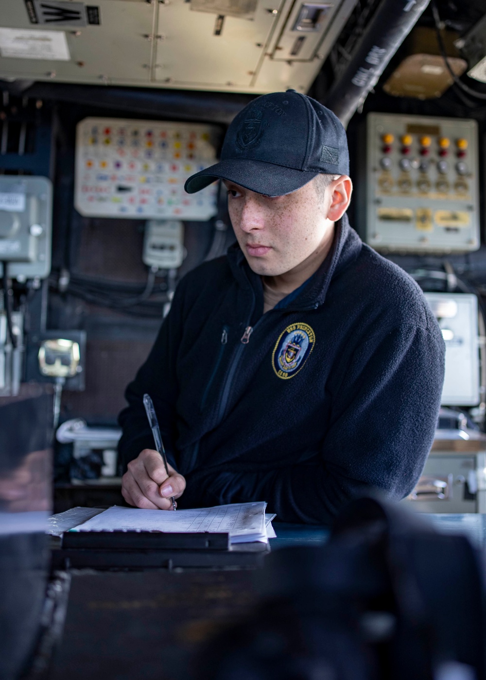 USS Princeton Sailors Stand Watch on the Bridge