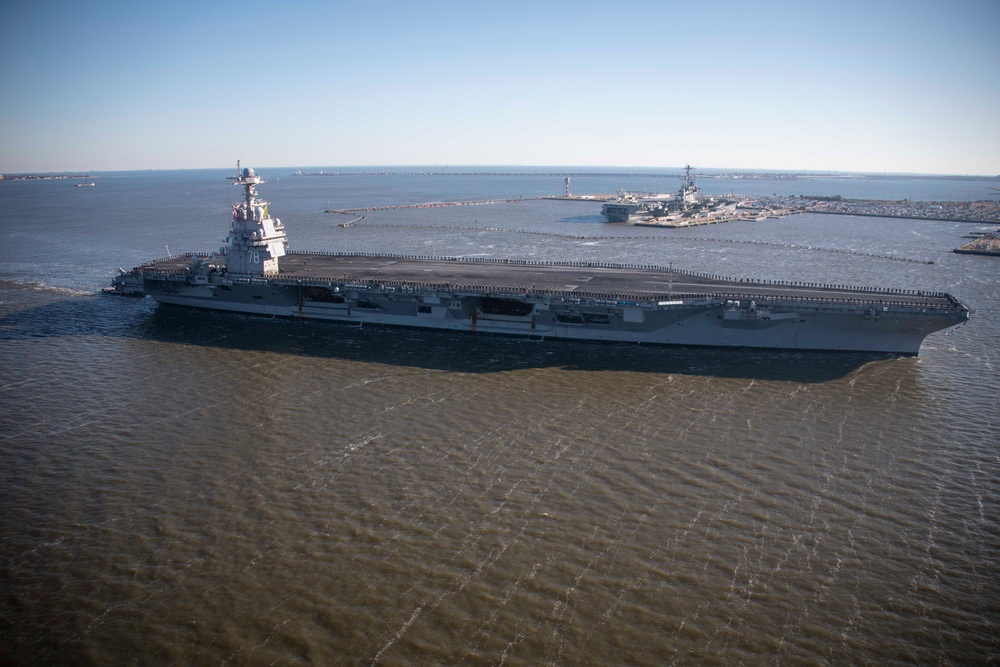 USS Gerald R. Ford Returns to Naval Station Norfolk