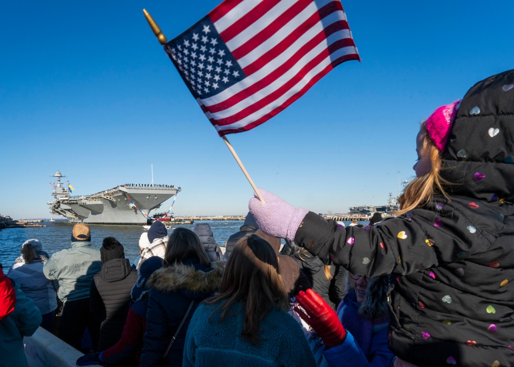 USS Gerald R. Ford returns from deployment