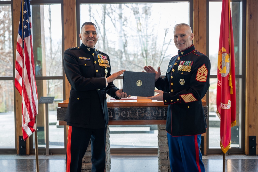 Blacksville native, Master Gunnery Sgt. Todd Kirby, retirement ceremony at the Semper Fidelis Chapel