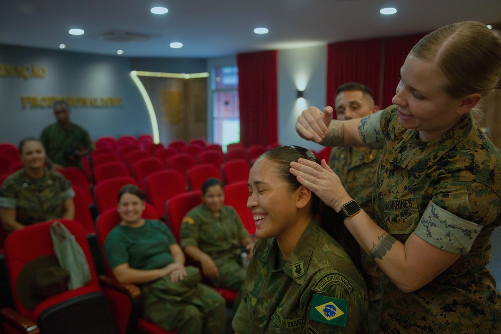 U.S. Marines inspect Brazilian Marine Corps recruit facilities during U.S. Marine Corps Forces, South’s Brazilian Recruit Assessment