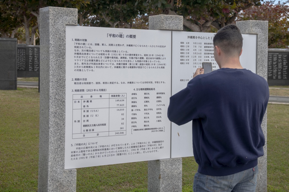 Marines with 3rd MLG visit Okinawa Peace Memorial Park