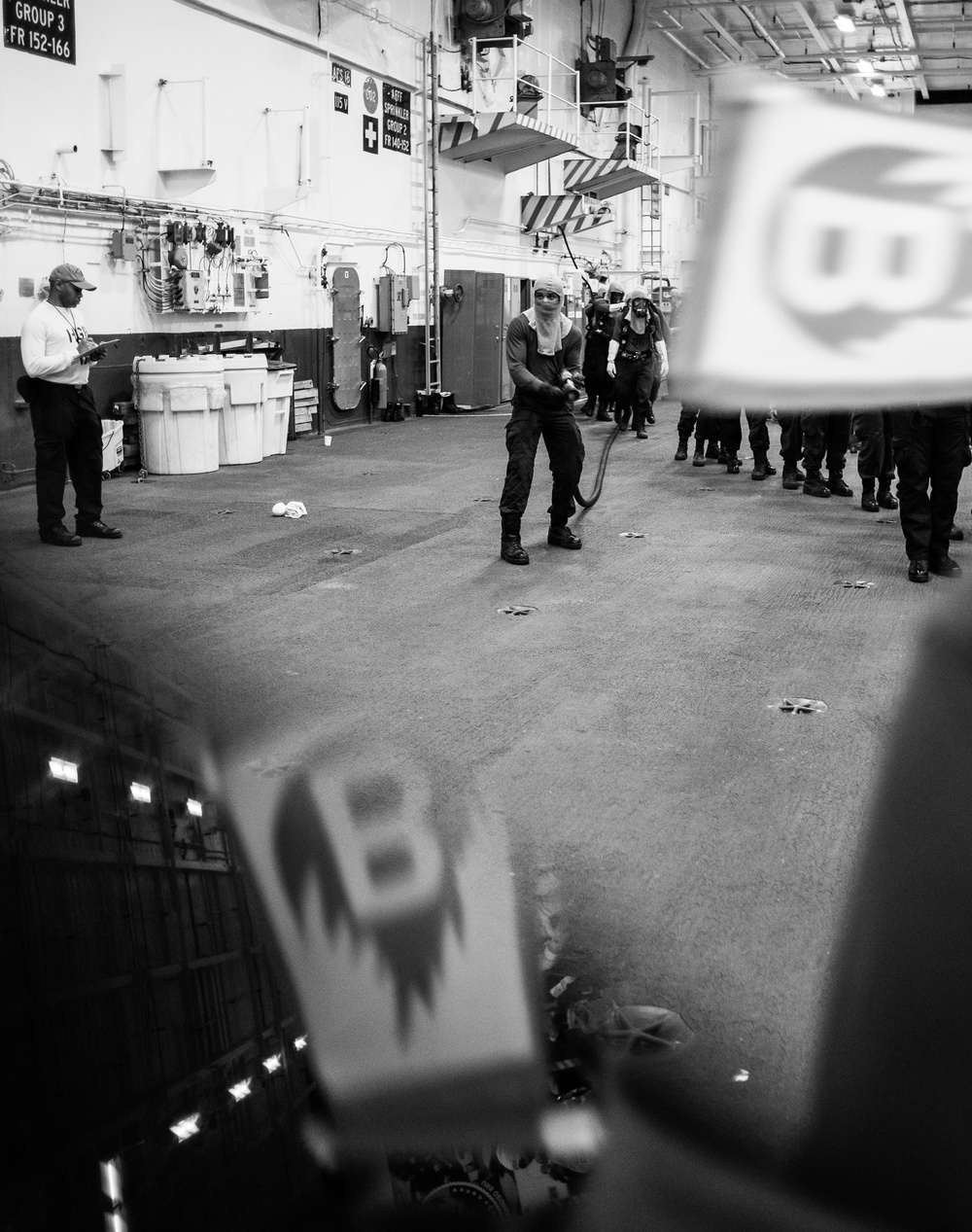 Air Department Training Team Runs a Hangar Deck Drill