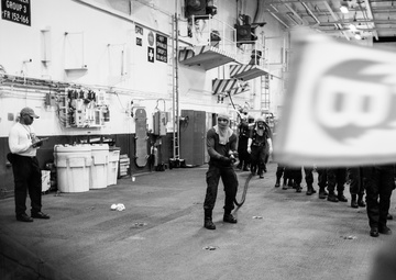 Air Department Training Team Runs a Hangar Deck Drill