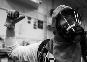 Air Department Training Team Runs a Hangar Deck Drill