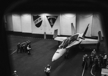 Air Department Training Team Runs a Hangar Deck Drill