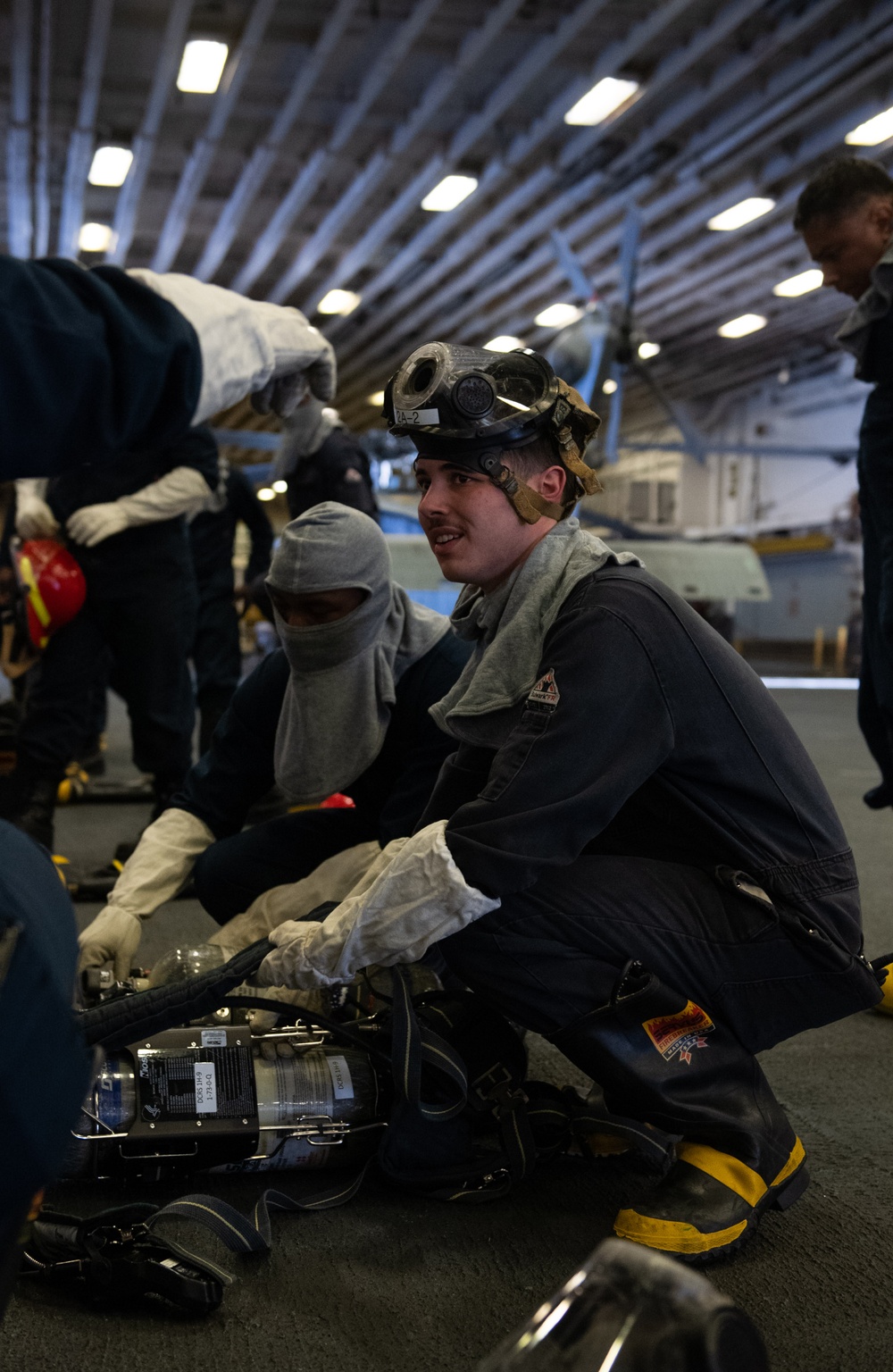 USS America (LHA 6) Conducts Fire Drill