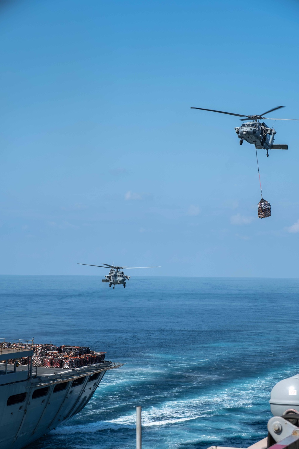 USS Dwight D. Eisenhower (CVN 69) Conducts a Replenishment-At-Sea in the Gulf of Oman