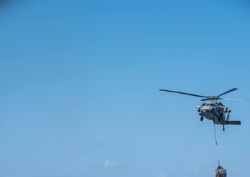 USS Dwight D. Eisenhower (CVN 69) Conducts a Replenishment-At-Sea in the Gulf of Oman