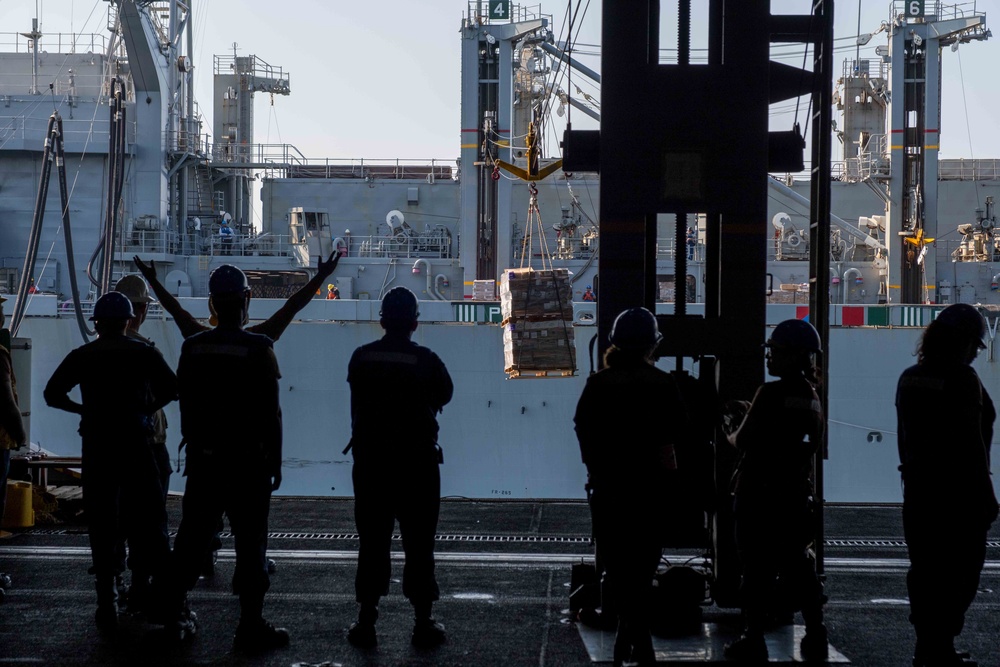 USS Dwight D. Eisenhower (CVN 69) Conducts a Replenishment-At-Sea in the Gulf of Oman