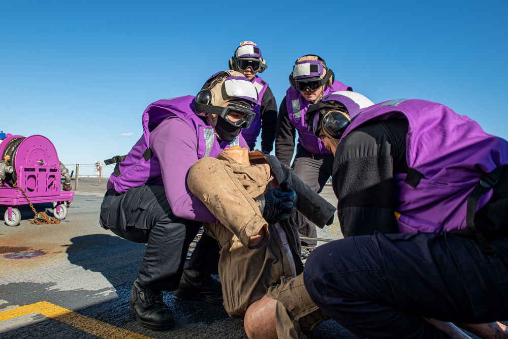 Truman is currently conducting a fast cruise, where the crew is simulating being at sea to test equipment, run emergency drills, and stand underway watches while pier side at Naval Station Norfolk