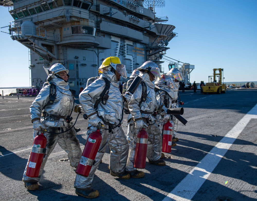 Truman is currently conducting a fast cruise, where the crew is simulating being at sea to test equipment, run emergency drills, and stand underway watches while pier side at Naval Station Norfolk