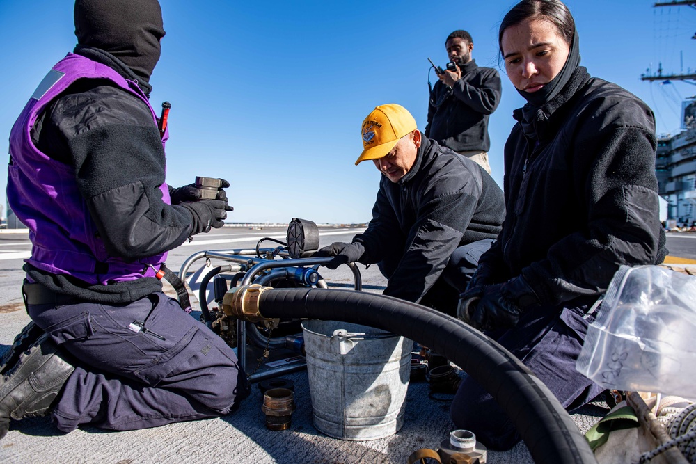 Truman is currently conducting a fast cruise, where the crew is simulating being at sea to test equipment, run emergency drills, and stand underway watches while pier side at Naval Station Norfolk