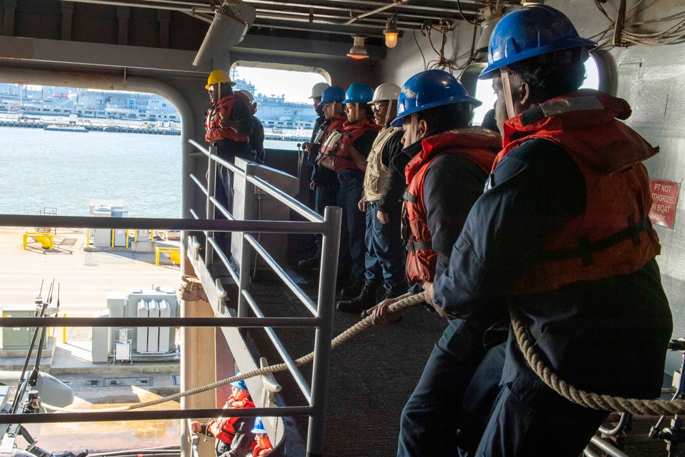 Truman is currently conducting a fast cruise, where the crew is simulating being at sea to test equipment, run emergency drills, and stand underway watches while pier side at Naval Station Norfolk