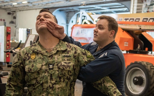 Truman is currently conducting a fast cruise, where the crew is simulating being at sea to test equipment, run emergency drills, and stand underway watches while pier side at Naval Station Norfolk