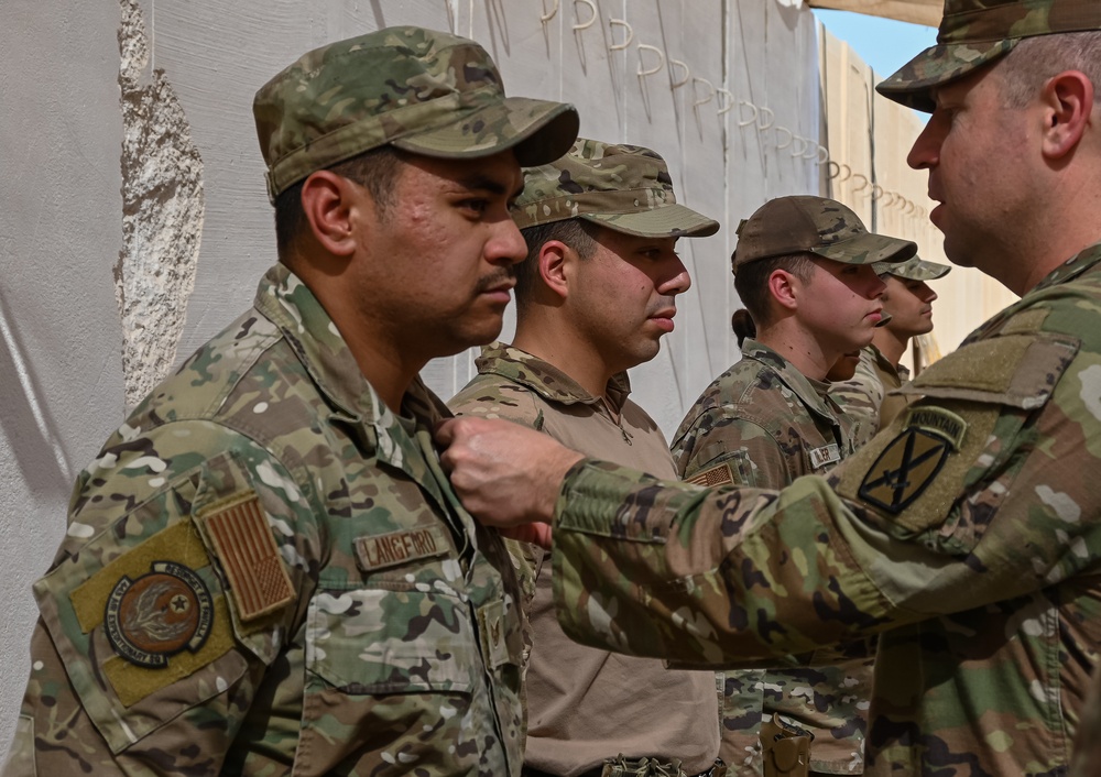 U.S. Airmen Receive Army Achievement Medal